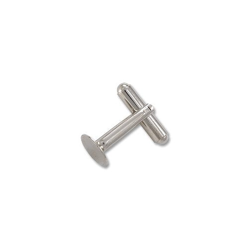JewelrySupply Cufflink 10mm Pad Silver Color