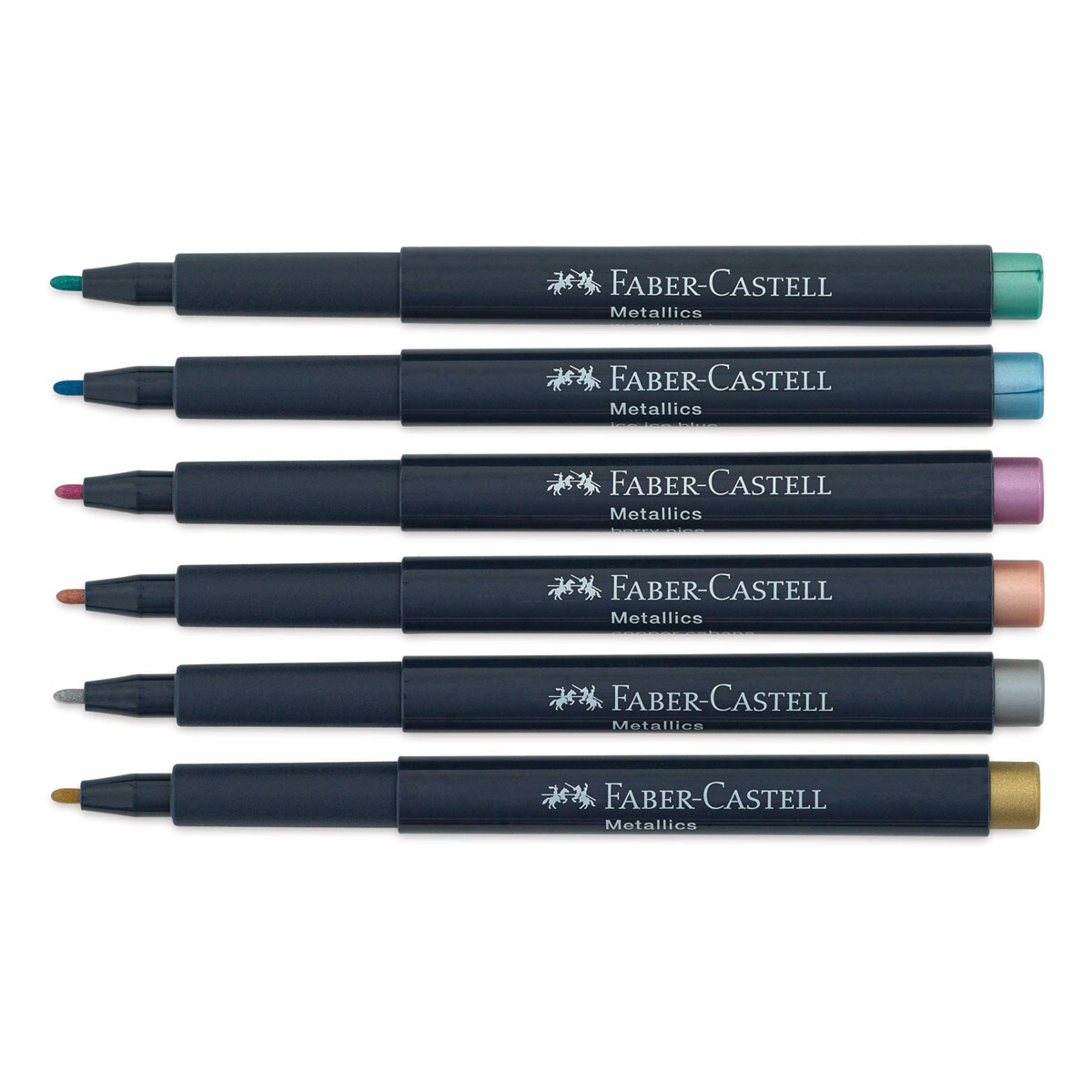 Faber-Castell Metallic Markers - 6 Colors, Art & Craft Kit for