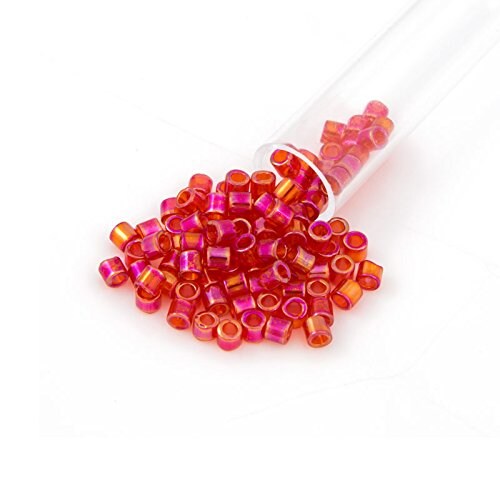 Transparent Red Glass Beads 8/0