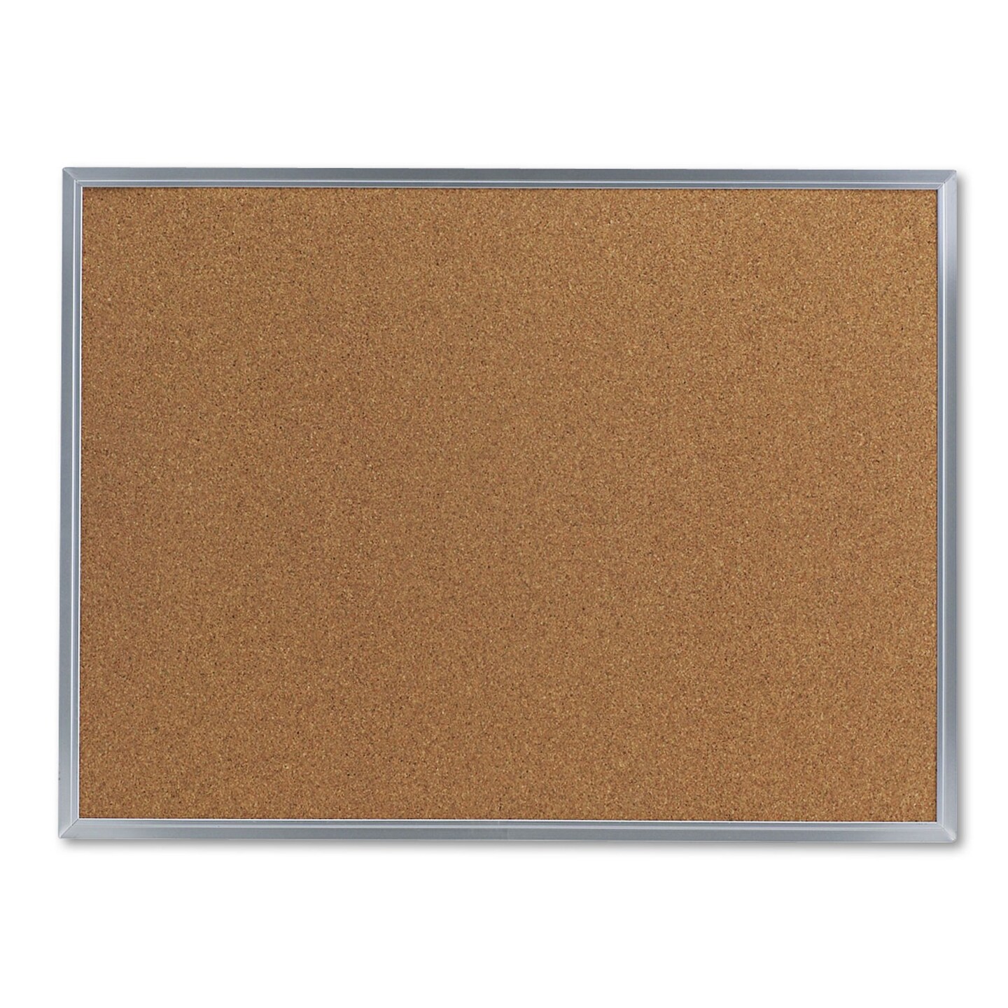 Universal Bulletin Board Natural Cork 24 x 18 SatinFinished Aluminum