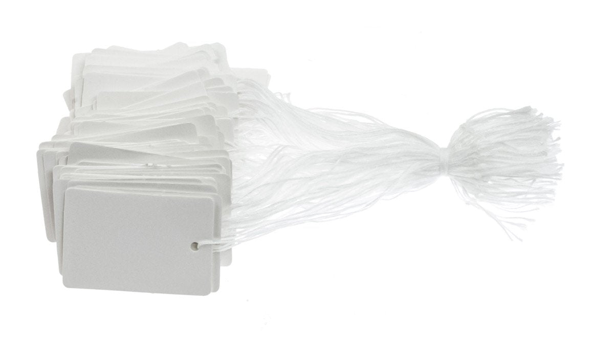 White Paper Blank String Price Tags (Package of 100)