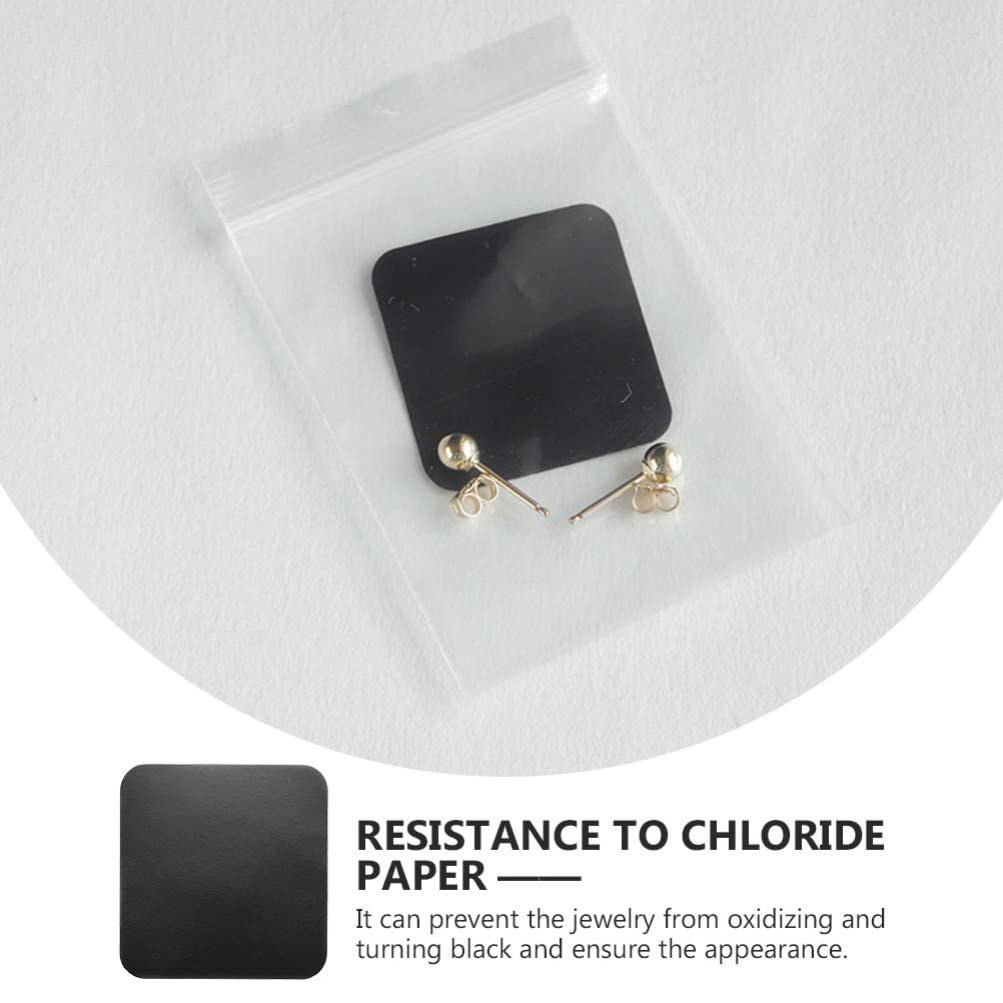 Beavorty Labret Jewelry Tarnish Prevention Strips Anti Tarnish Tabs Strips for Jewelry Storage 100pcs Paper Tabs Jewelry Tarnish Protector Black Gold Anti Tarnish Strip Black Jewelry