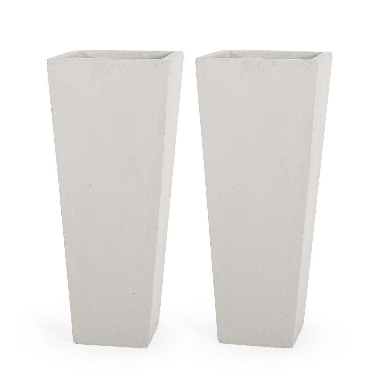 GDFStudio Toland Outdoor Modern Cast Stone Planters (Set of 2)