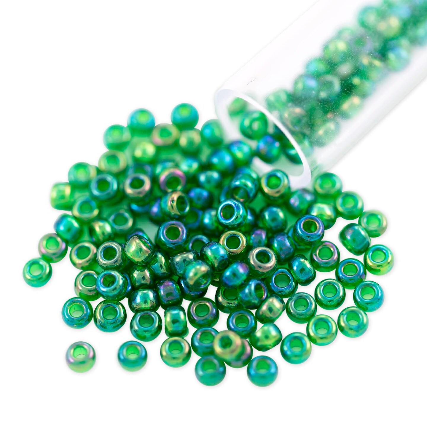 Miyuki Round Rocaille Seed Bead 8/0 Transparent Green AB