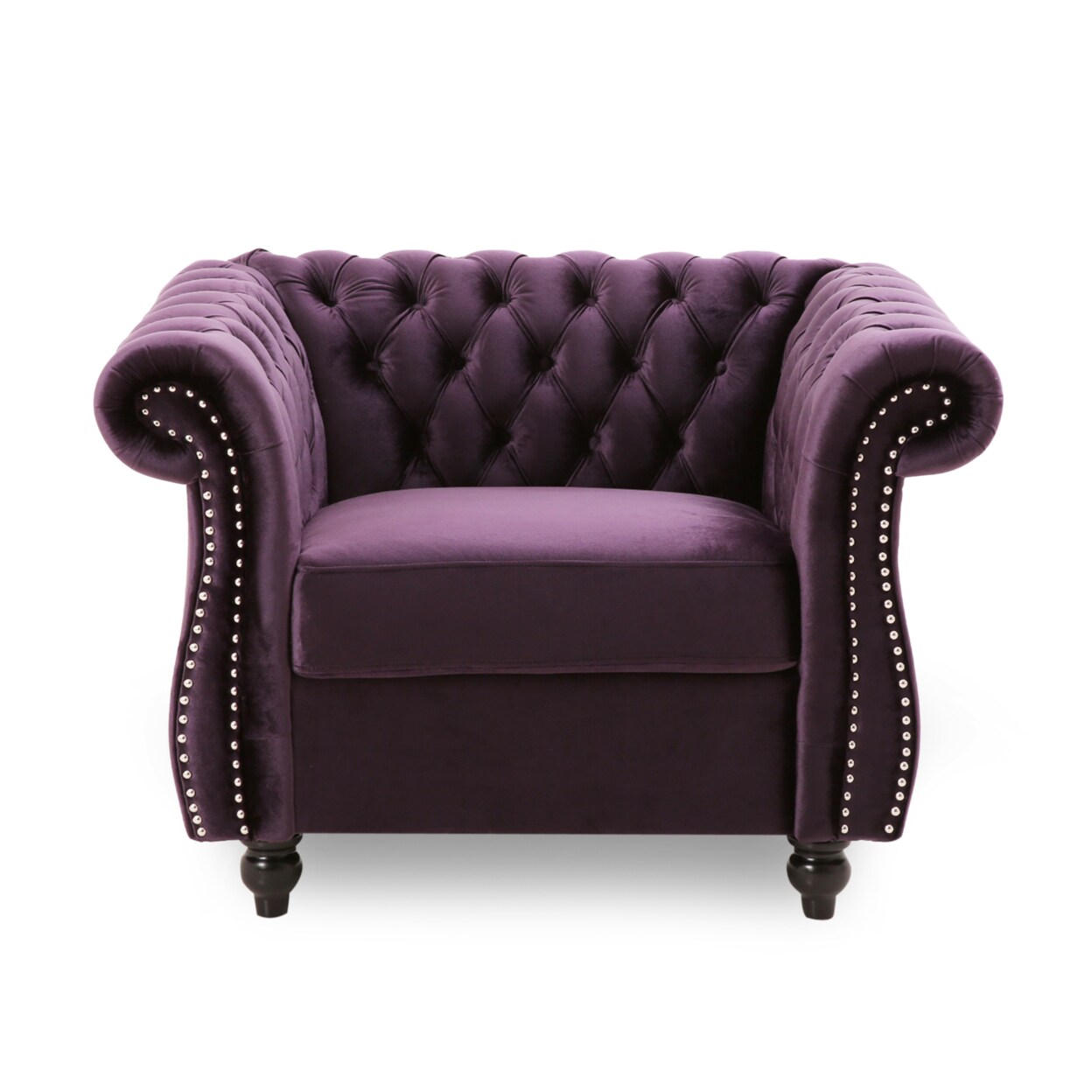 GDFStudio Leila Chesterfield Velvet Club Chair