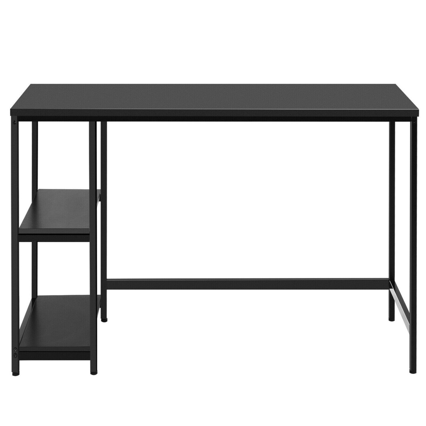 Costway 47&#x27;&#x27; Computer Desk Office Study Table Workstation Home w/ Adjustable Shelf Rustic Black/Coffee/Brown
