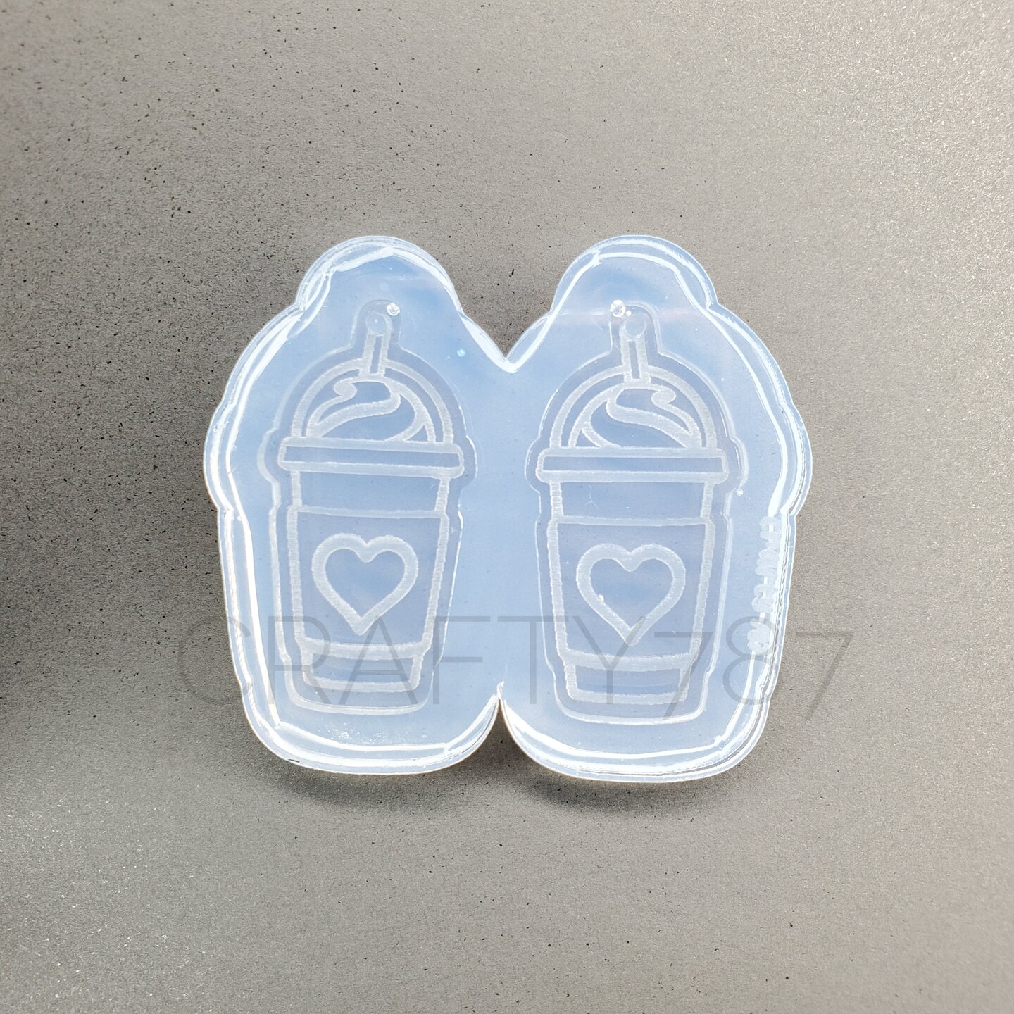 Cold Coffee with Heart Dangle Silicone Mold 1.5in(C1)