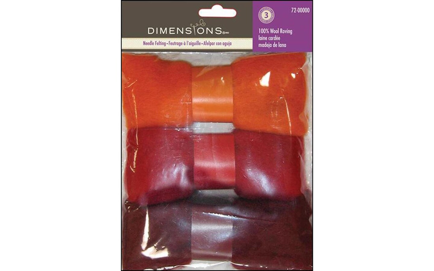 Dimensions 100% Wool Roving Trio Orange/Red