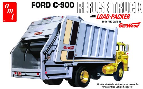 Round2 44951 Ford C900 Garwood Garbage Truck with Load Packer Plastic