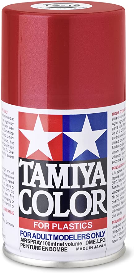 Tamiya TS-18 Metallic Red, 100ml Spray Lacquer Paint For Plastics