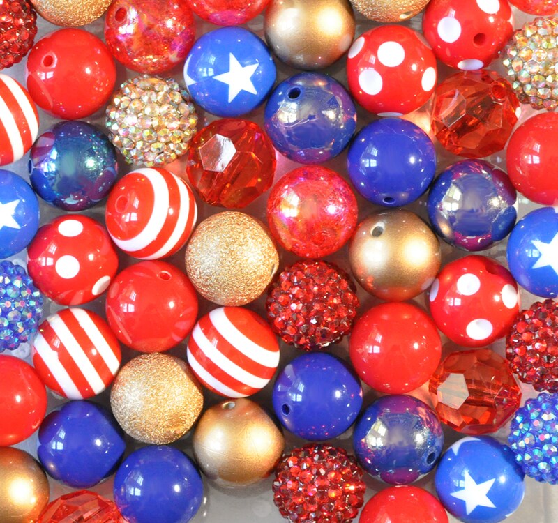 20mm Red, White, And Wonderful Acrylic Bubblegum Bead Mix | Michaels