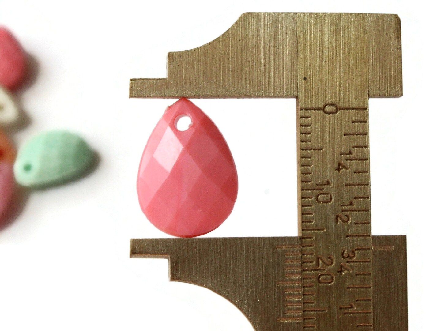 50 18mm Mixed Color Pastel Plastic Faceted Briolette Beads
