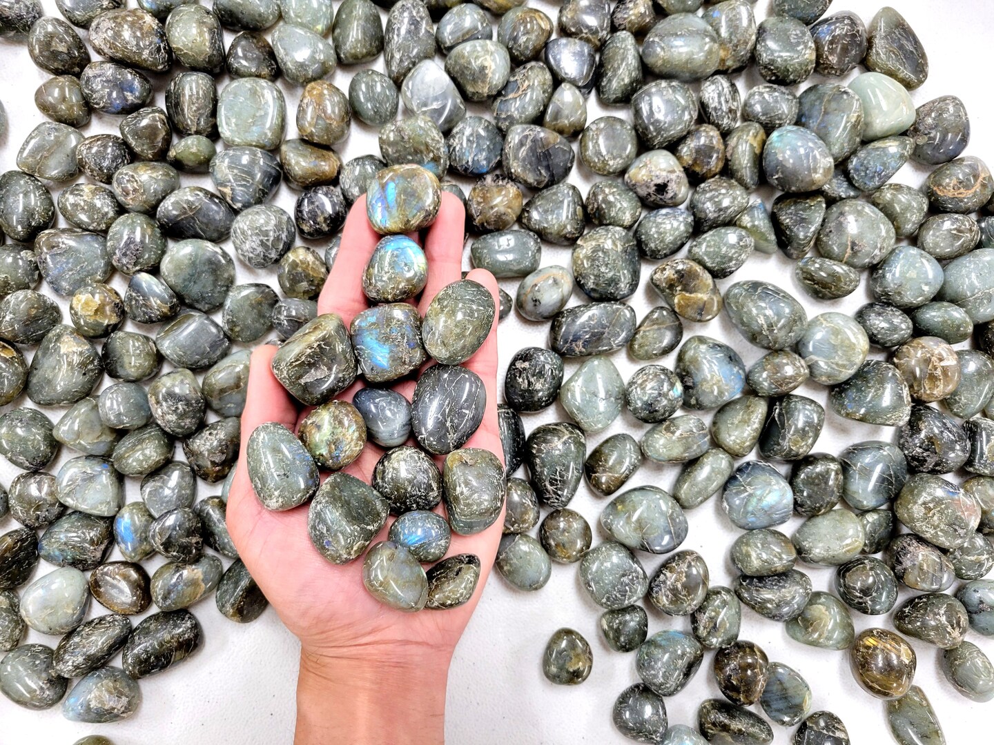 Tumbled Labradorite Crystals -  3/4 inch to 1.5 inches