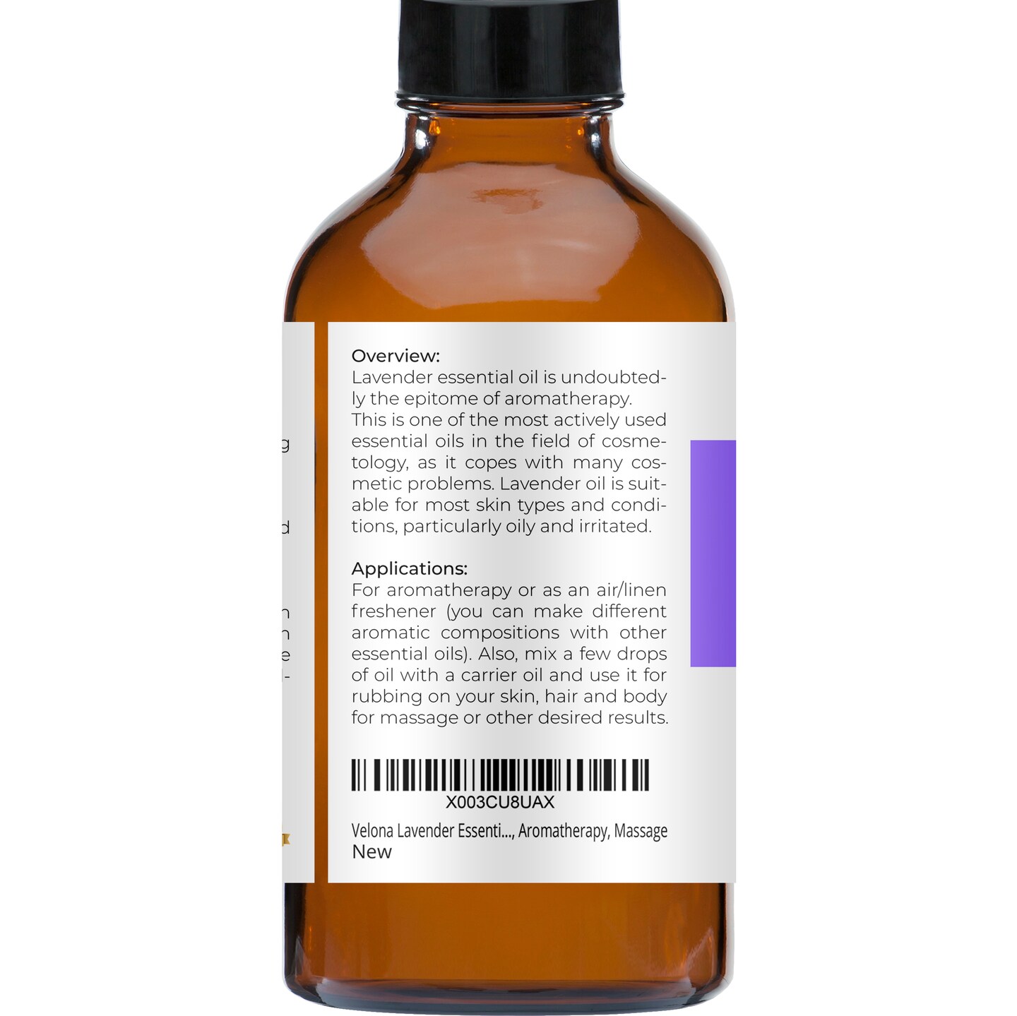 Lavender Essential Oil by Velona - 4 oz | Therapeutic Grade for Aromatherapy Diffuser