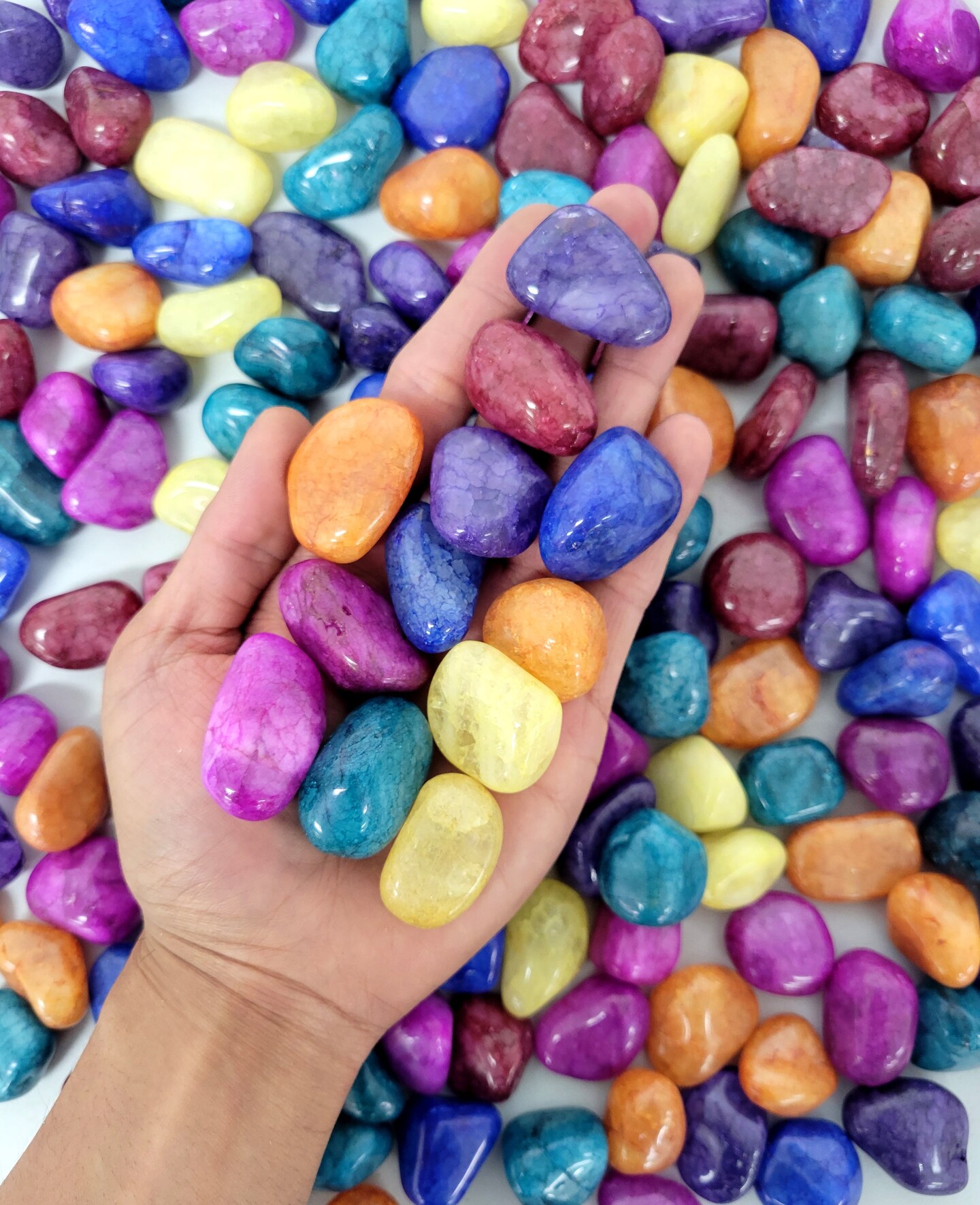 Crackled Quartz Crystals - Mixed Tumbled Stones Bulk