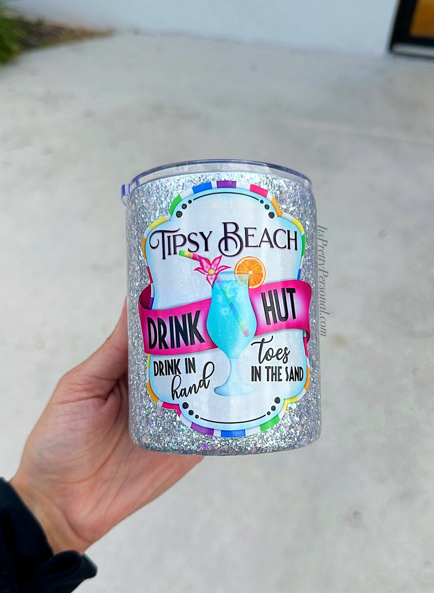 #6- Tipsy Beach Drink Hut- 3.5 inch wide UV DTF decal