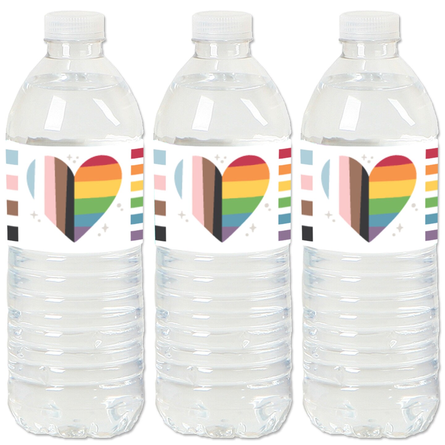 Big Dot of Happiness So Many Ways to Be Human - Pride Party Water Bottle Sticker Labels - Set of 20