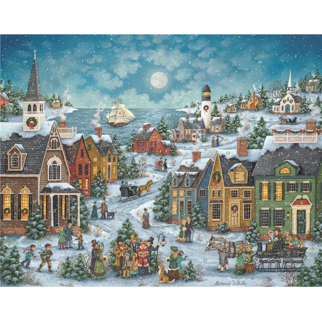 Vermont Christmas 11 x 14 in. Harborside Carolers Advent Calendar - Large