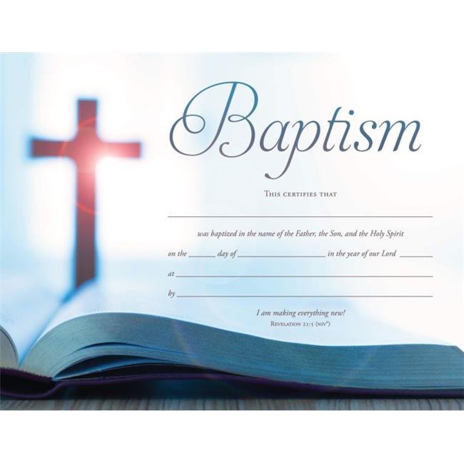 Warner Press 205665 8.5 x 11 in. Coated Stock Baptism Certificate