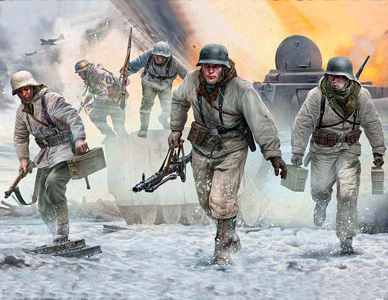 Master Box LTD  1/35 M WWII German Machine Gun Team Autumn-Winter 1944 (x5) Plastic Model