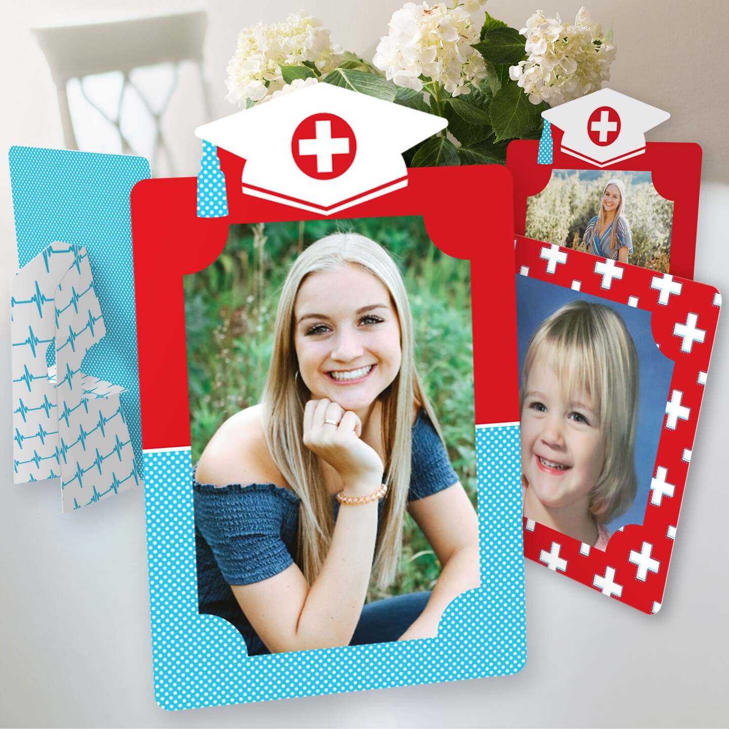 Big Dot of Happiness Nurse Graduation - Medical Nursing Graduation Party 4x6 Picture Display - Paper Photo Frames - Set of 12