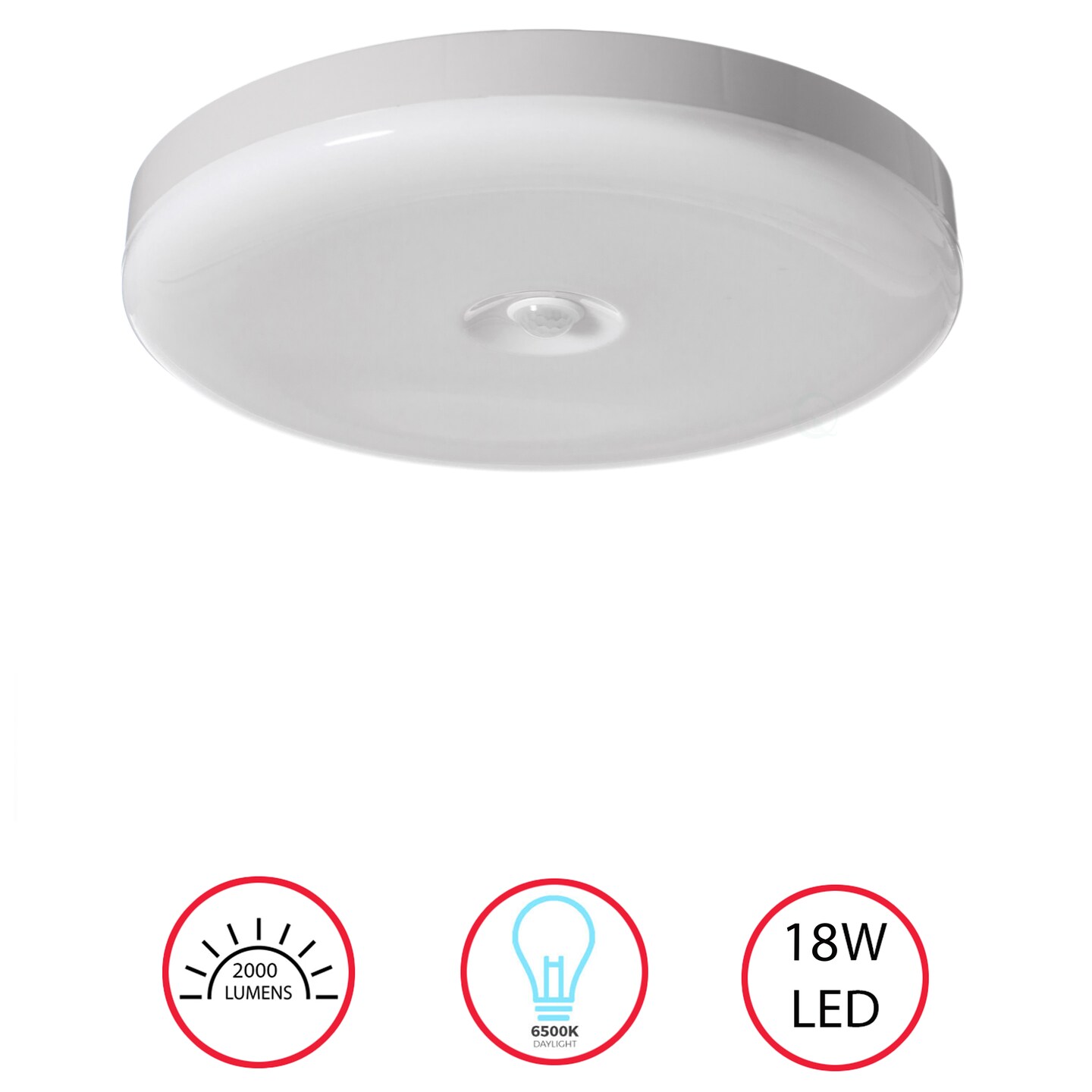 White Round 12 Inch Motion Sensor LED Ceiling Light Flush Mount