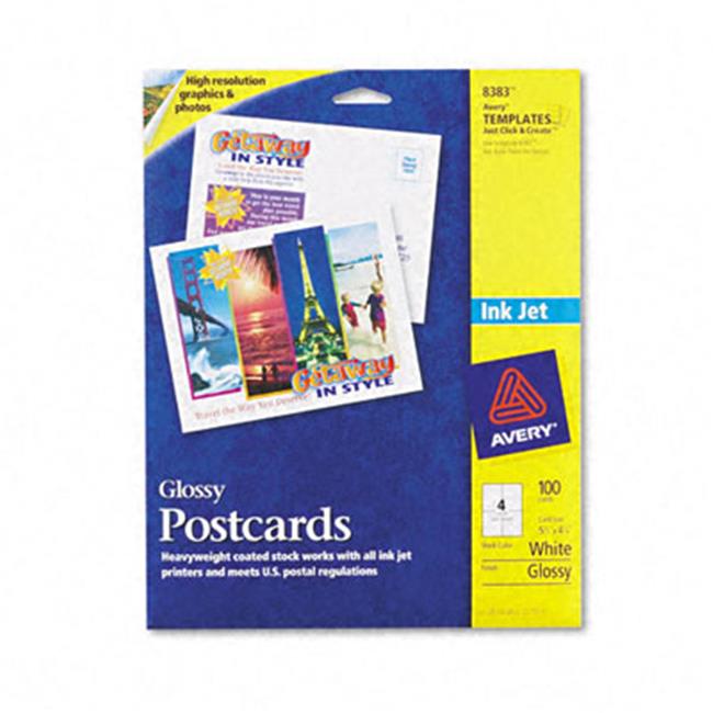 Avery 8383 Inkjet-compatible Glossy Photo-quality Postcards 4-1 4 X 5-1 