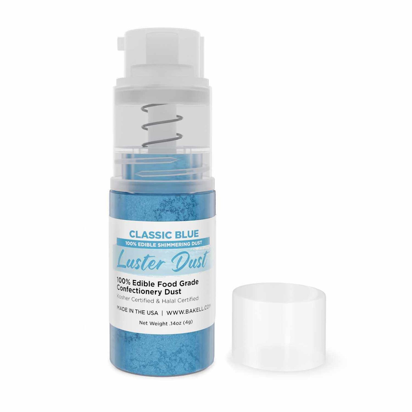 Classic Blue Luster Dust Spray | Luster Dust Edible Glitter Spray Dust for Cakes, Cookies, Desserts, Paint. FDA Compliant (4 Gram Pump)