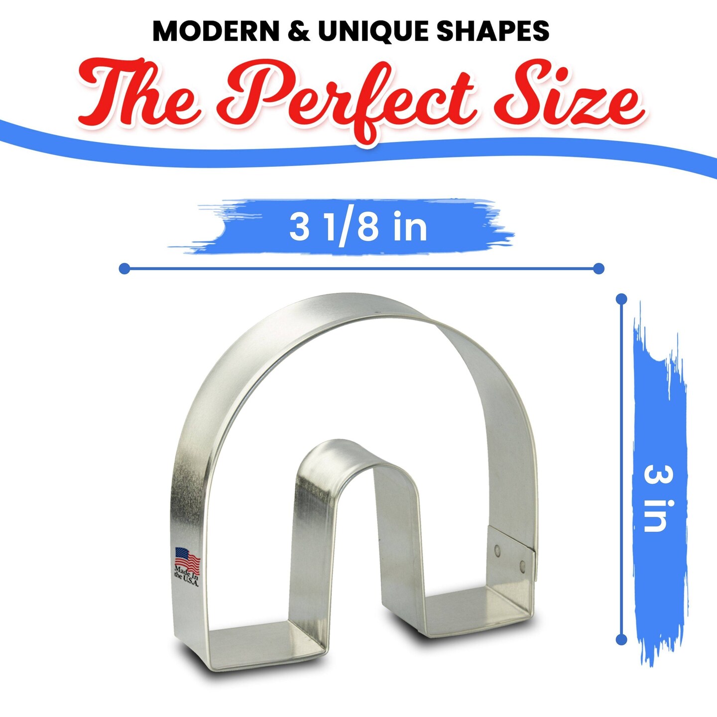 CookieCutter.com Cookie Cutters Rainbow Horse Shoe Cookie Cutter 3 in, Tin Plate Steel, Handmade in USA