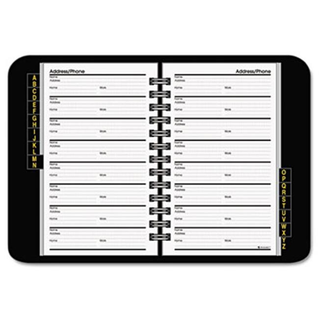 AT-A-GLANCE Classic Telephone/Address Book- Wirebound- 4-7/8 x 8- Black