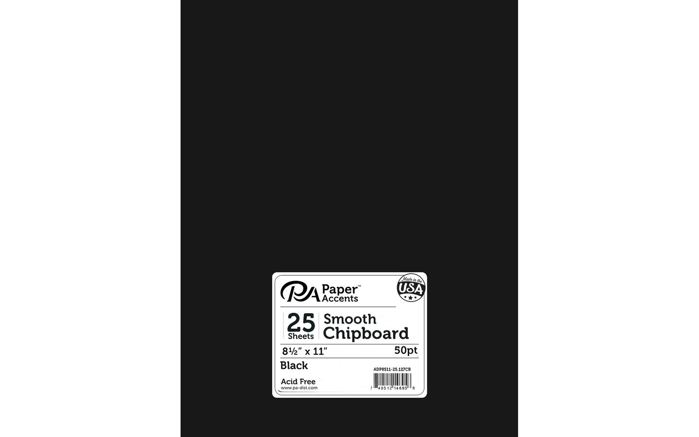 Chipboard 8.5x11 1X Heavy 50pt 25pcPk Black
