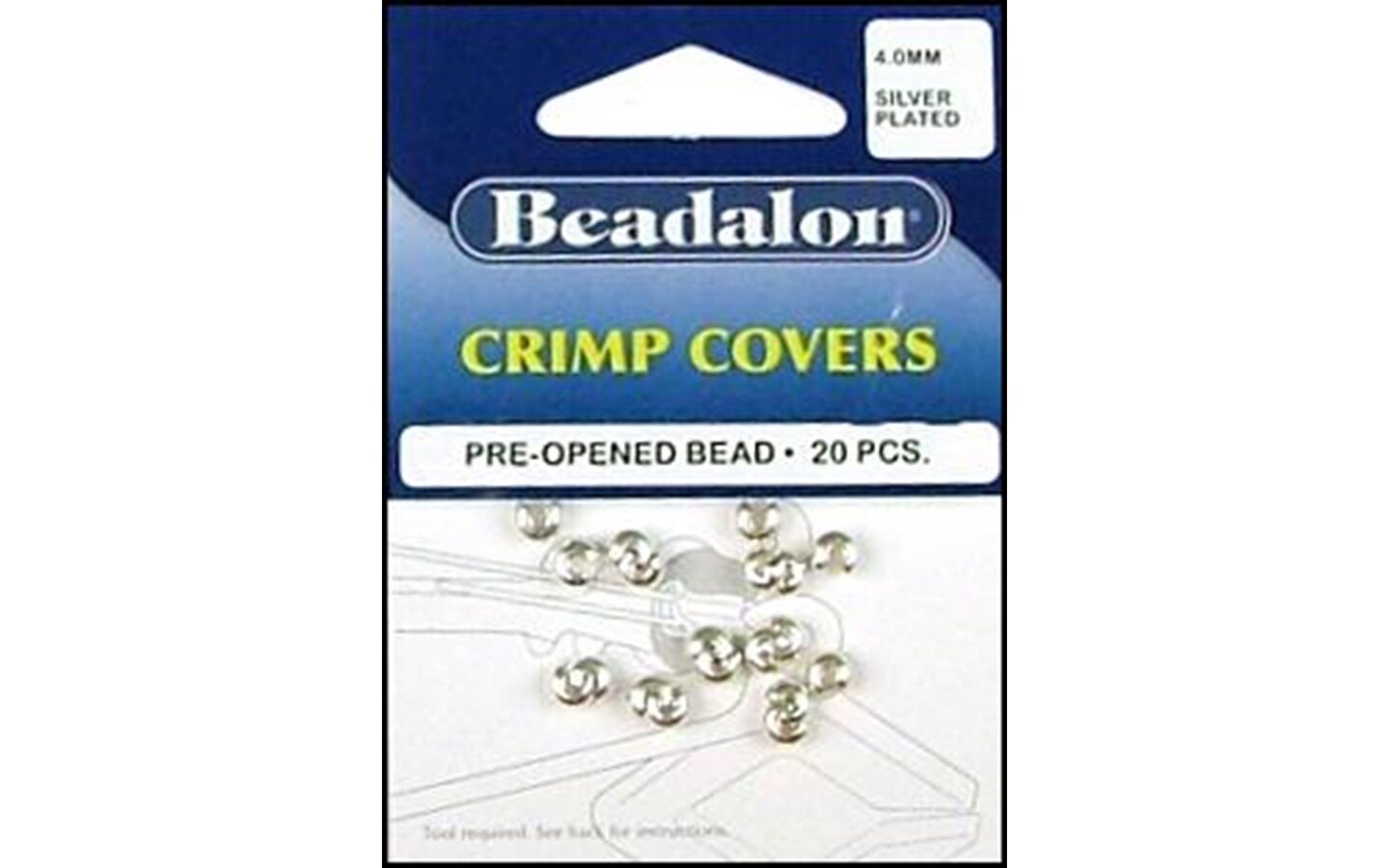 Beadalon Crimp Cover 4mm 20pc Silver