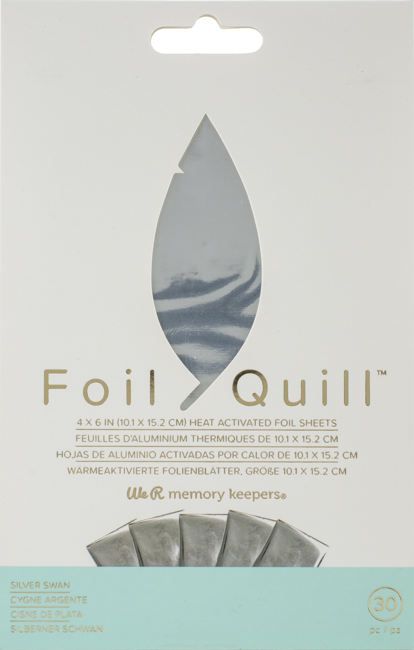 We R Foil Quill Foil Sheets 4&#x22;X6&#x22; 30/Pkg-Silver Swan