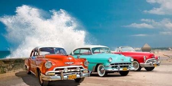 Cars in Avenida de Maceo- Havana- Cuba Poster Print by Pangea Images - Item # VARPDX2AP3719