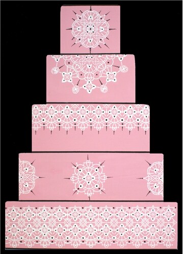 Victorian Crochet Cake Stencil Top | C447 by Designer Stencils | Cake Decorating Tools | Baking Stencils for Royal Icing, Airbrush, Dusting Powder | Reusable Plastic Food Grade Stencil for Cakes | Easy to Use &#x26; Clean Cake Stencil