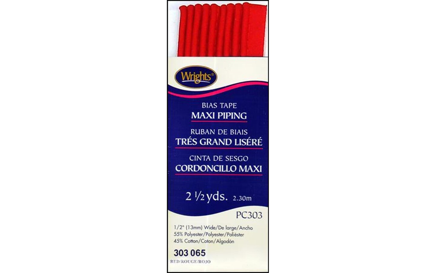 Wrights Maxi Cord Piping 2.5yd Red