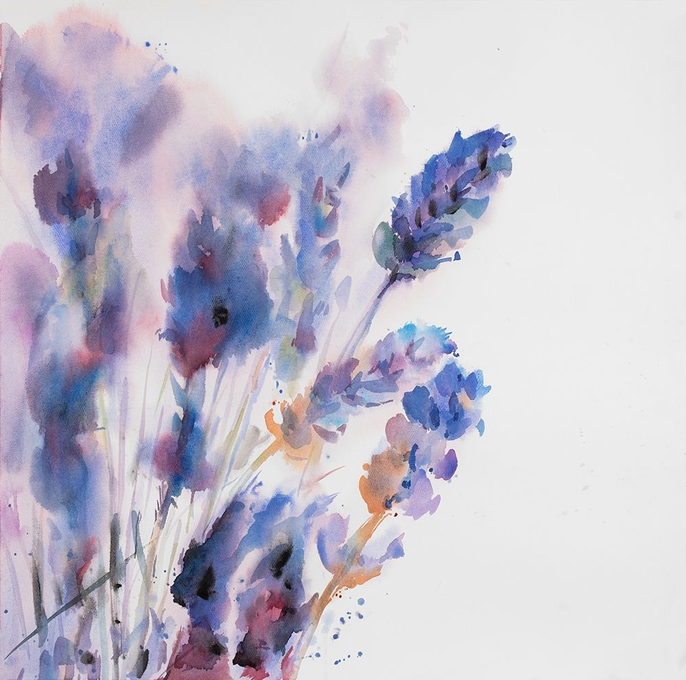 Watercolor Lavender Flowers With Blur Effect Poster Print by Atelier B Art Studio - Item # VARPDXBEGFLO229