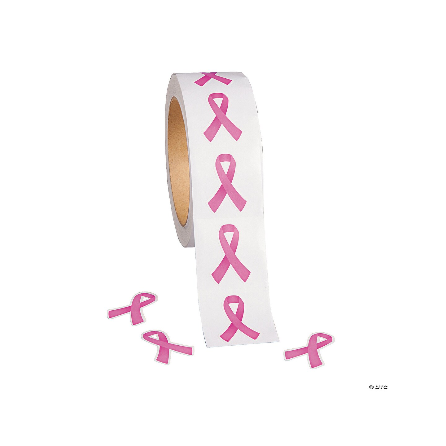Bulk Pink Ribbon Sticker Roll 500 Pc.