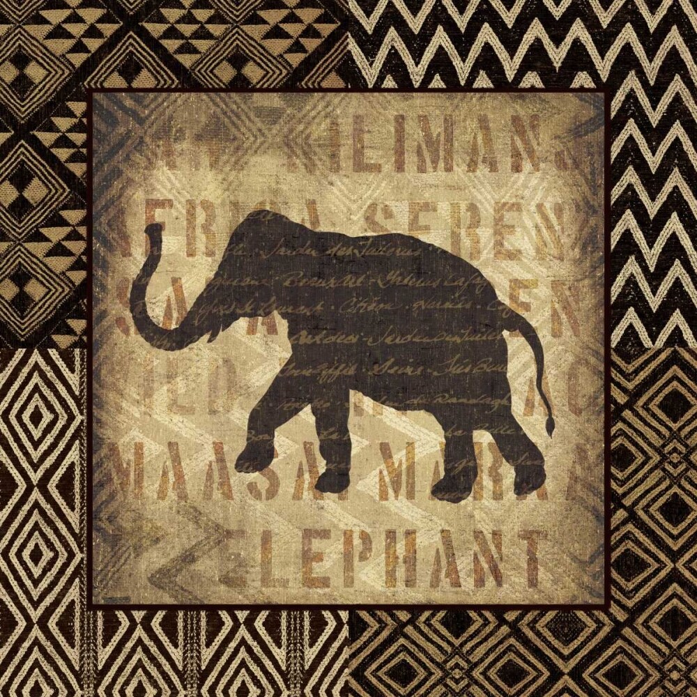 African Wild Elephant Border Poster Print by Wild Apple Portfolio - Item # VARPDX16466
