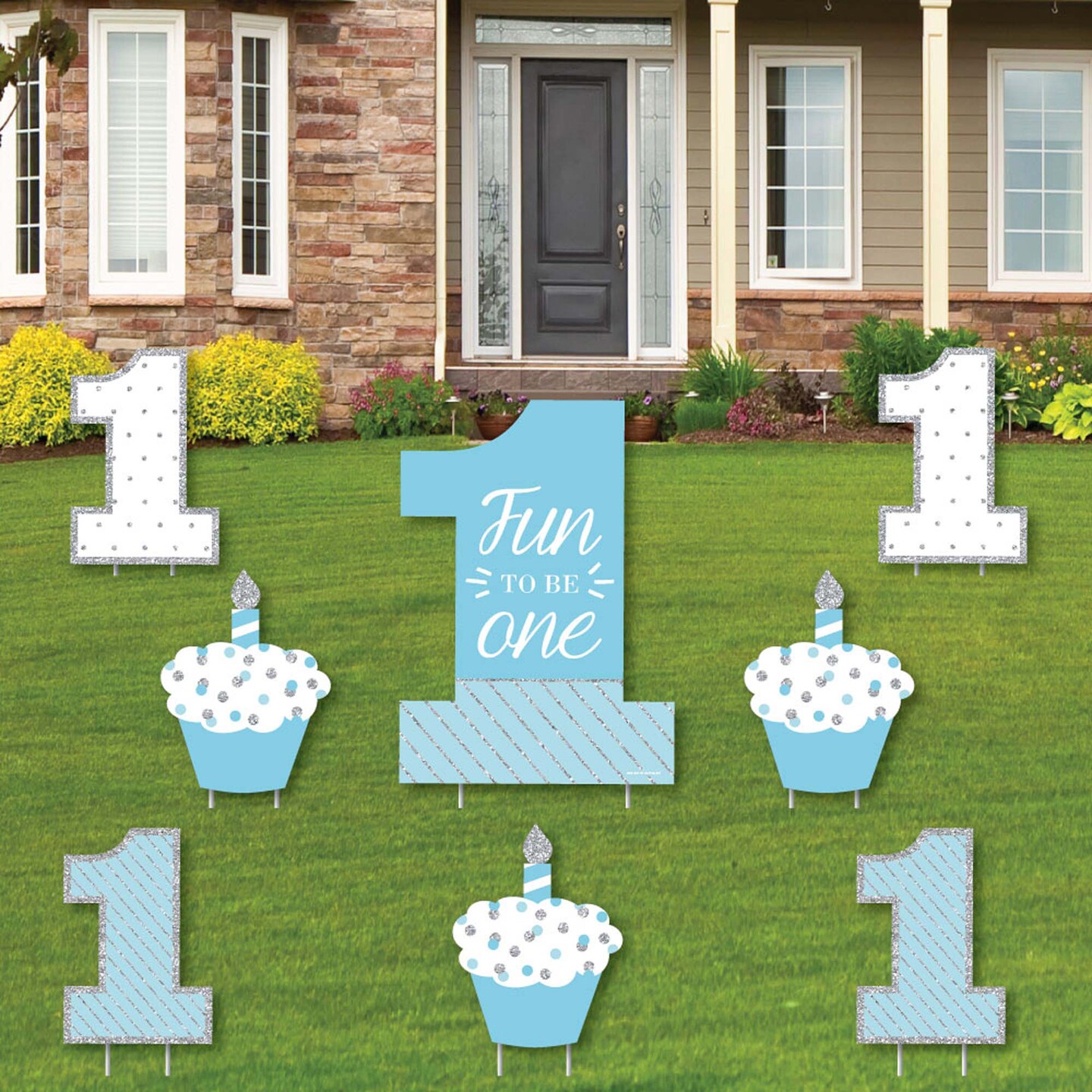 Big Dot of Happiness 1st Birthday Boy - Fun to be One - Yard Sign ...