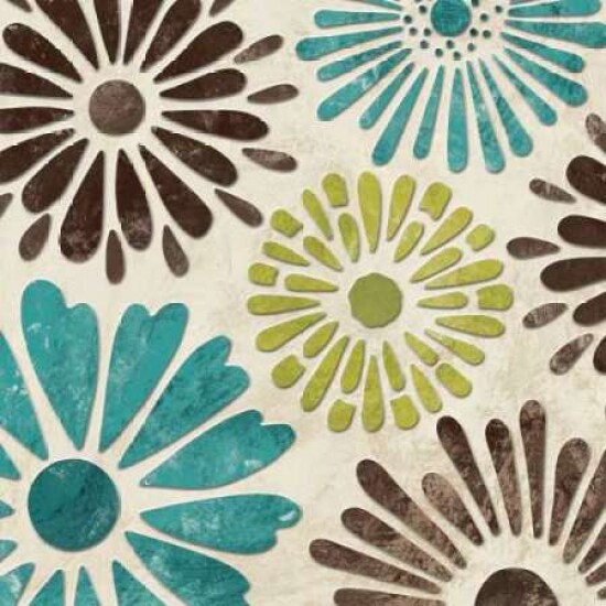 Stencil Flowers II Poster Print by N Harbick - Item # VARPDXHRB063