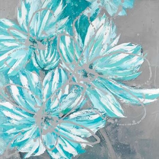 Three Little Abstract Blue Flowers Poster Print by Atelier B Art Studio - Item # VARPDXBEGFLO152