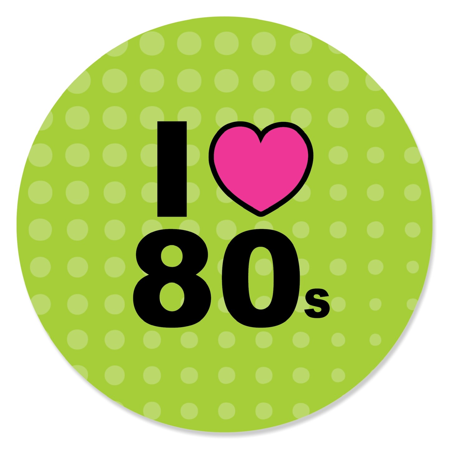 Big Dot Of Happiness 80s Retro Totally 1980s Party Circle Sticker