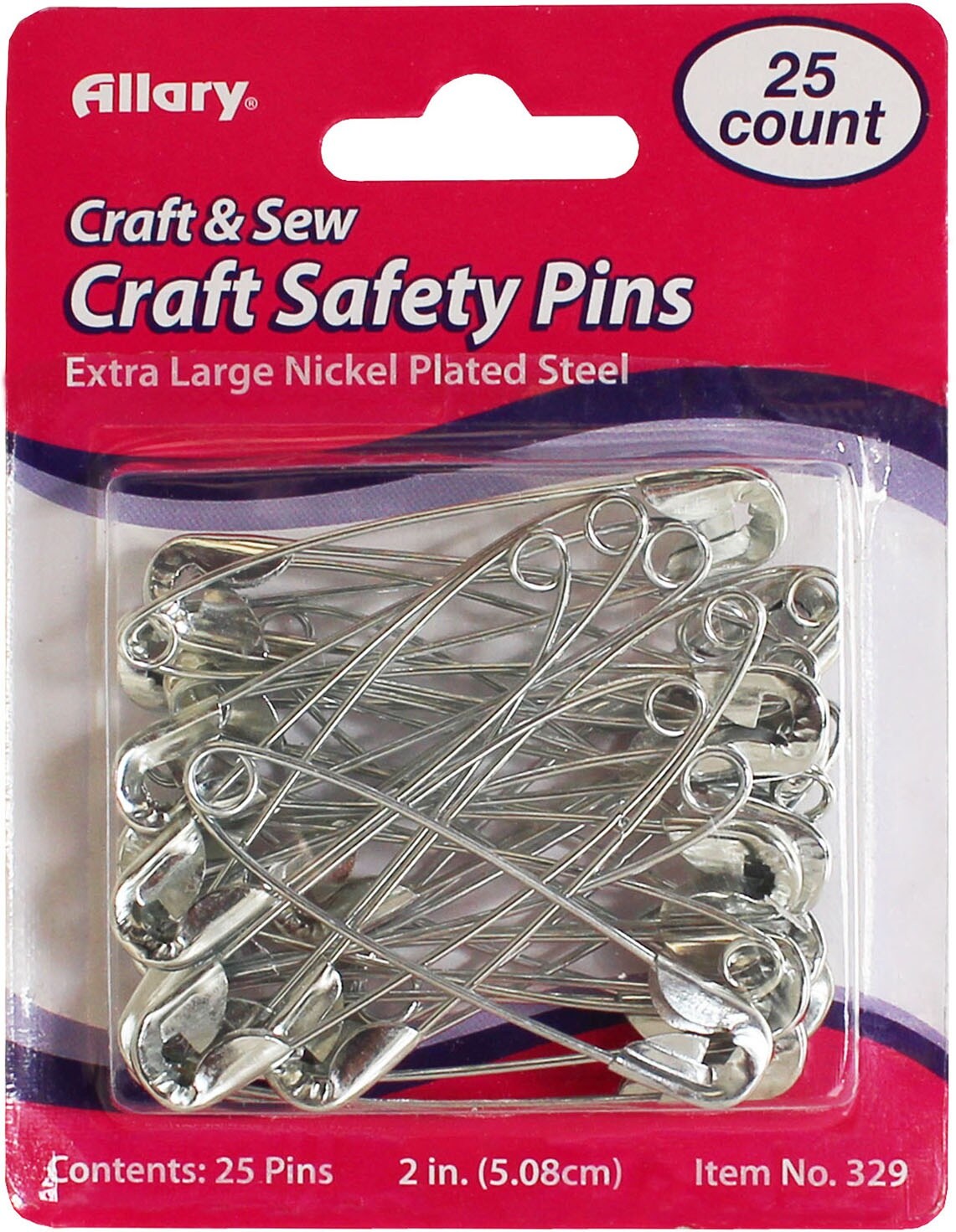 Allary Safety Pins 25/Pkg-2