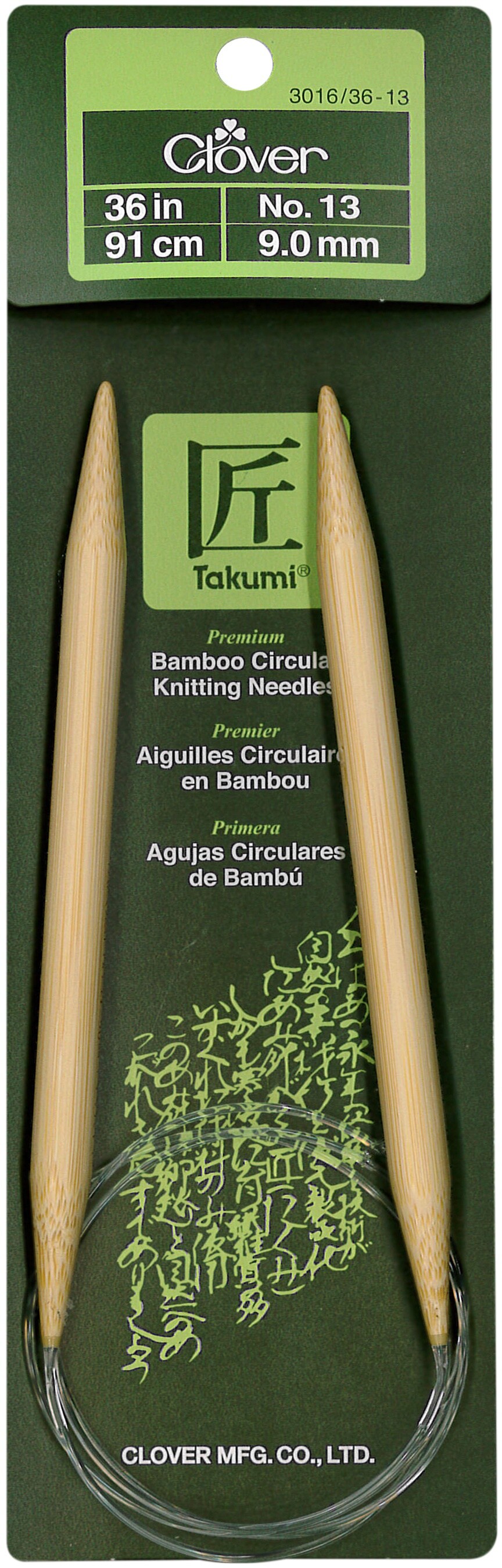 Takumi Bamboo Circular Knitting Needles 36&#x22;-Size 13/9mm