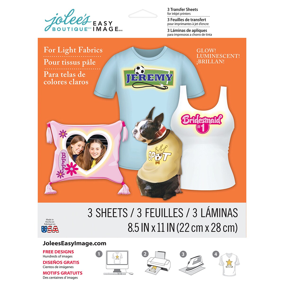 Jolee's Easy Image Transfer Sheets 8.5"X11" 3/PkgGlowInTheDark For