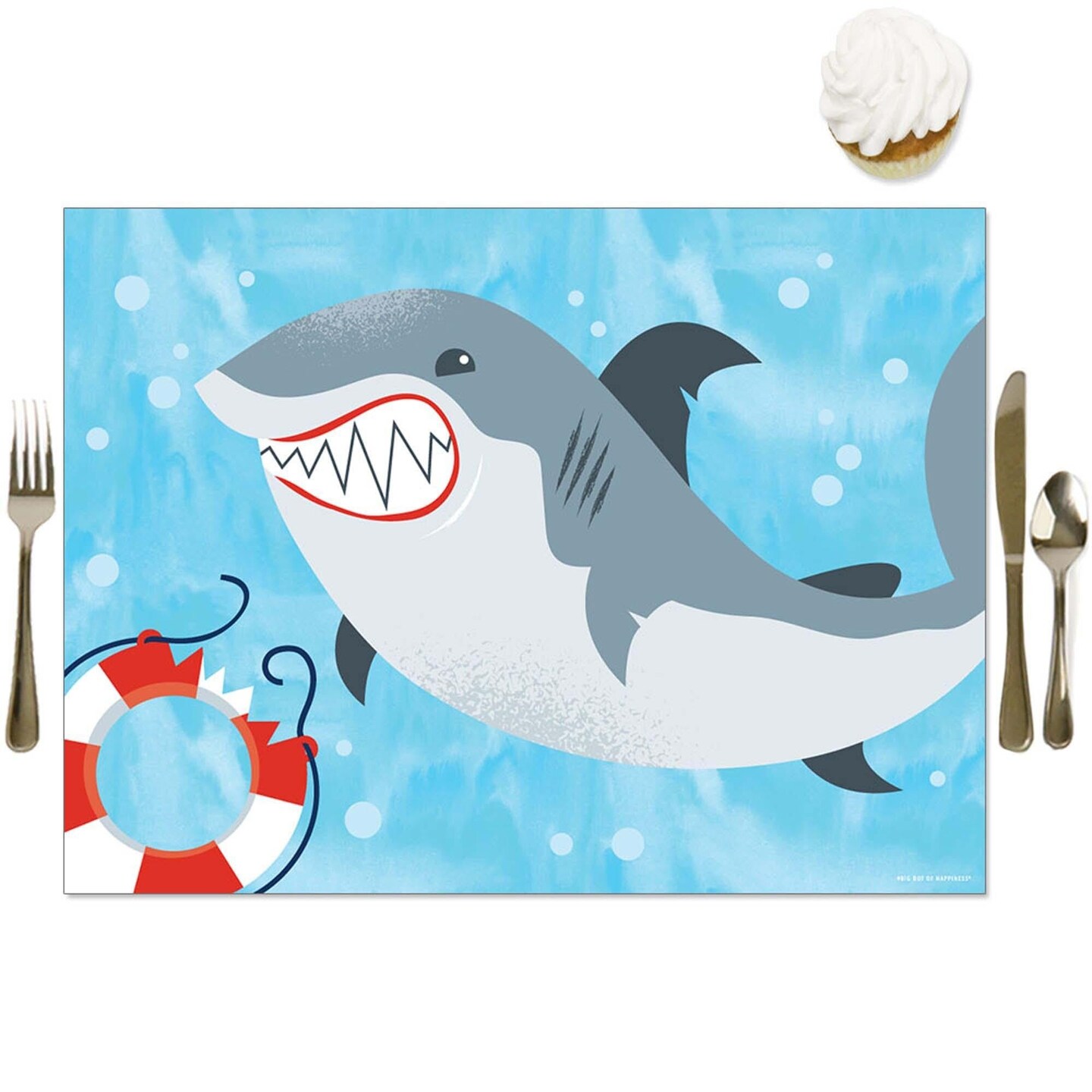 Big Dot of Happiness Shark Zone Party Table Decorations Jawsome