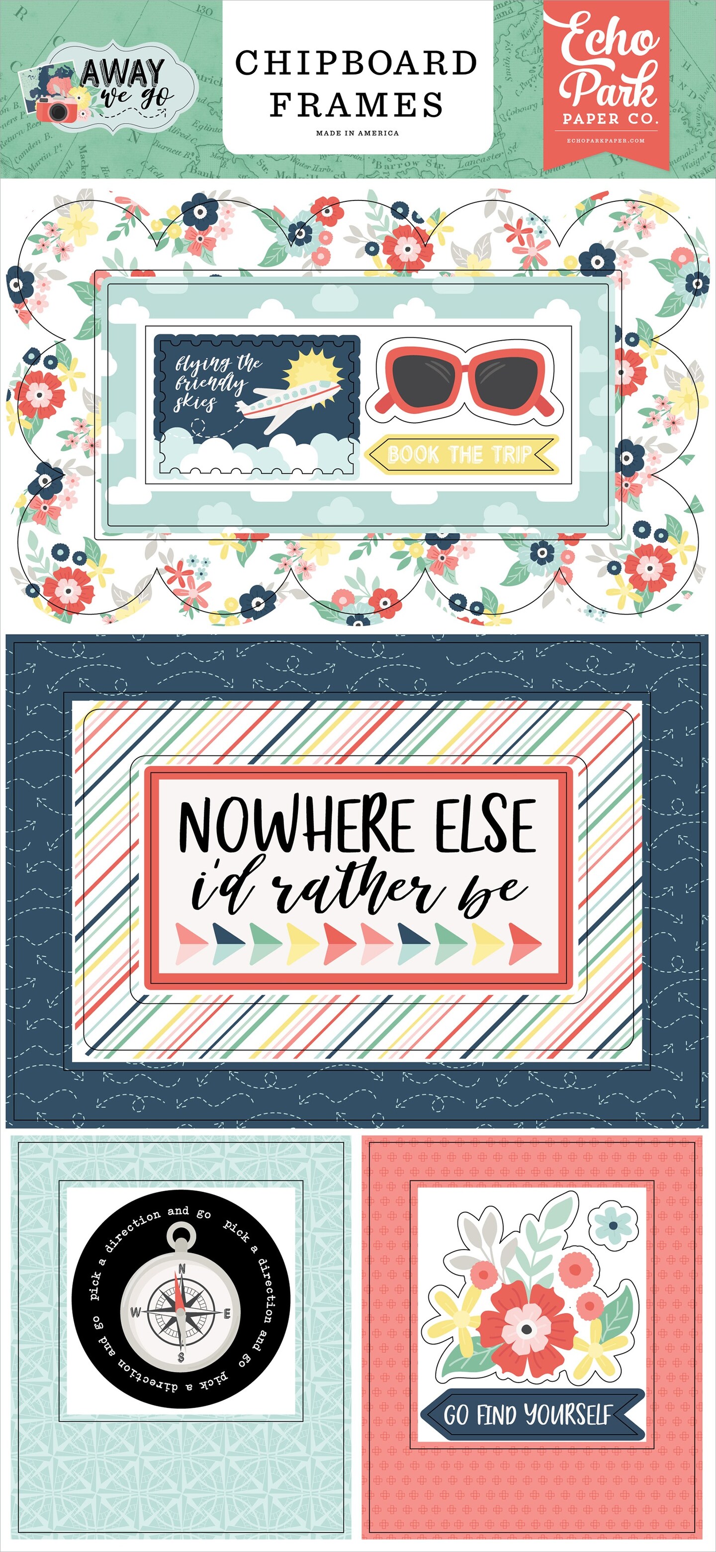 Away We Go Chipboard 6"X13"-Frames