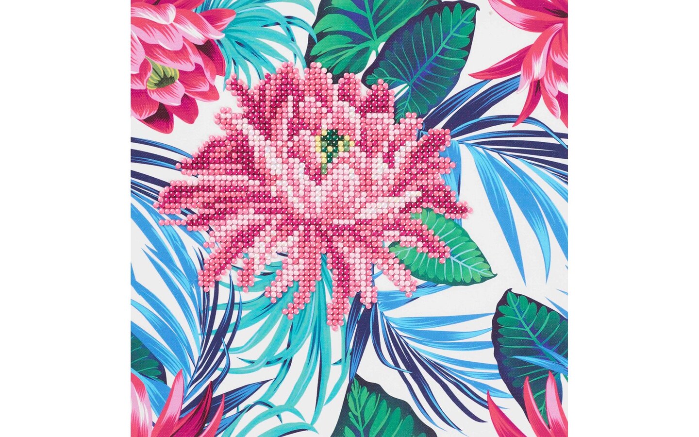 DIAMOND ART BY LEISURE ARTS Diamond Painting Kits For Adults 8x8&#x22; Sparkle Begin Tropical Flower