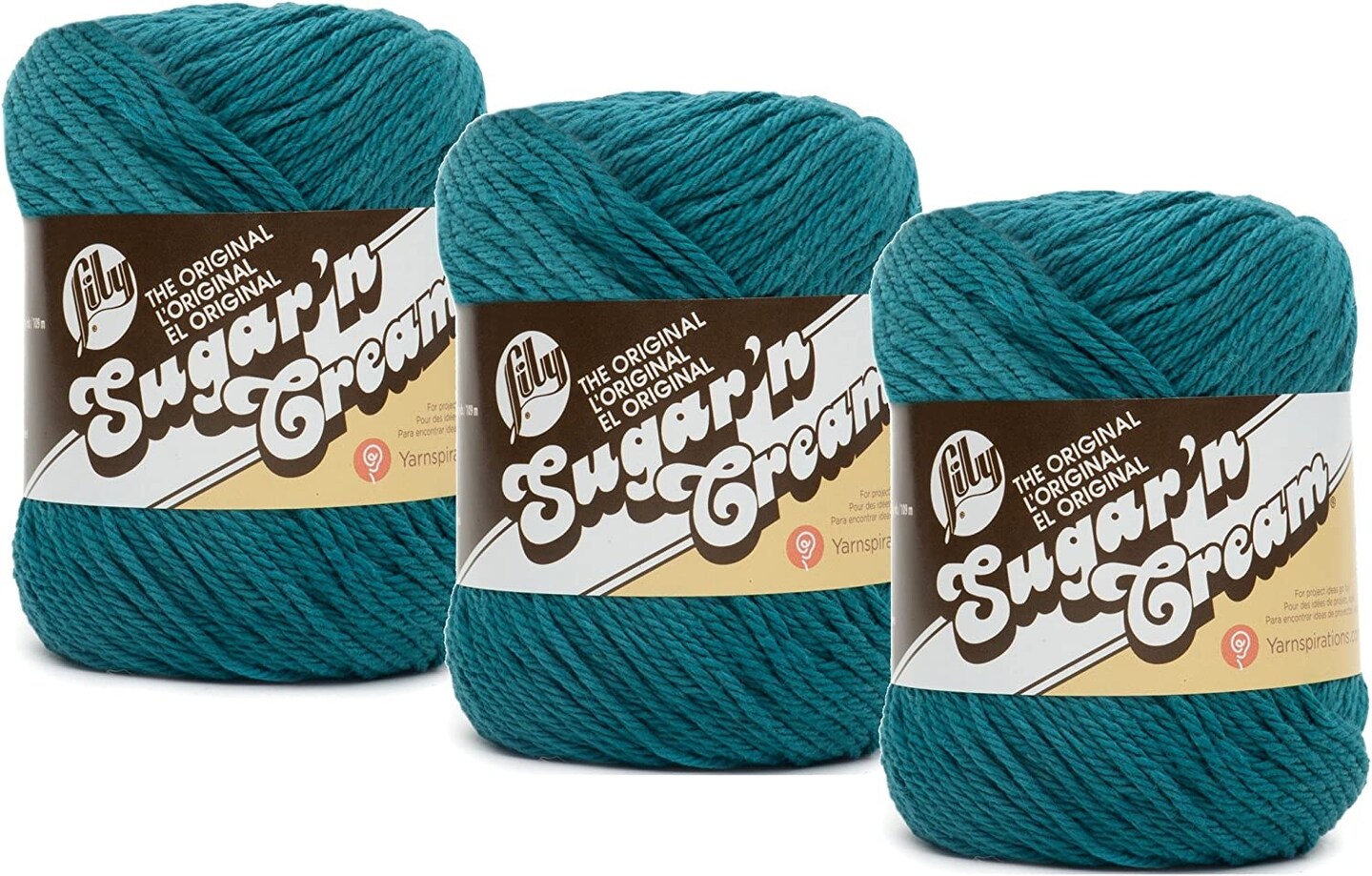 (Pack of 3) Lily Sugar&#x27;n Cream Yarn - Solids-Teal